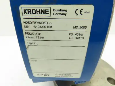 KROHNE H250/RR/M9/ESK Variable Area Flow Meter DN 50 Flange 2" Pipe 3000 SCFH
