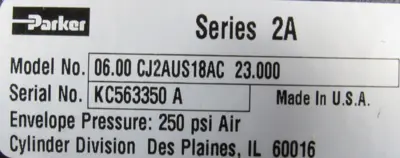NEW PARKER 06.00 CJ2AUS18AC 23.00 CYLINDER 0600CJ2AUS18AC2300
