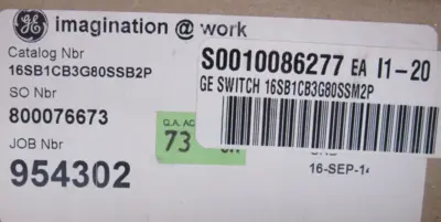 NEW GENERAL ELECTRIC 16SB1CB3G80SSB2P CONTROL SWITCH