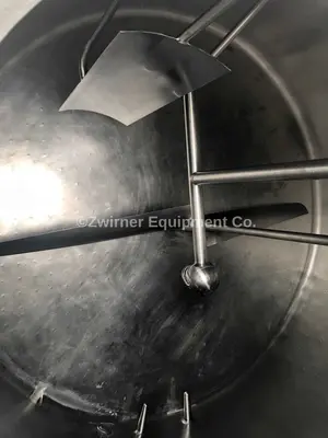 Crepaco 500 Gallon Stainless Steel Pressure Wall Proscessor, Dome Top, Slope Bottom