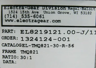 NEW LEESON EL8219121.00 GEARMOTOR 30:1 3/4HP EL-TM821-30-R-56+114213 114213.00