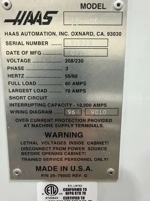 Used 2004 HAAS EC-400 Horizontal Machining Centers Illinois US | Aucto #1333560