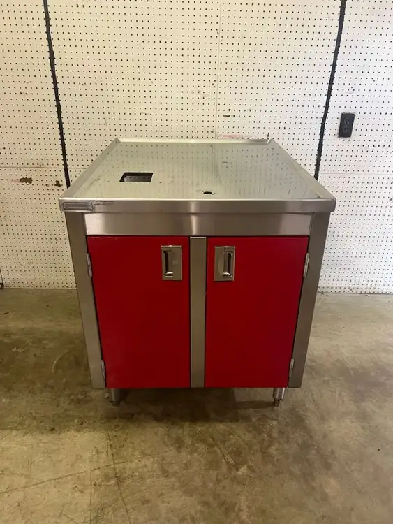 Used Falcon Restaurant Supply Used 30"x37" Stainless Work Table 2 Door Cabinet Food Prep Tables Illinois US | Falcon Restaurant Supply #1375147