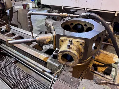 12.5" HOLLOW SPINDLE WARNER & SWASEY MODEL 4A (M-3580) SQUARE HEAD & 12' EXTENDED BED TURRET LATHE: YOBRO #24423