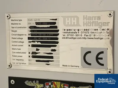 USED Harro Hofliger Harro Hofliger Capsule Checkweigher, Type KWS 12-S