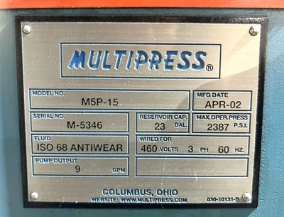 USED 2002 MULTIPRESS MULTIPRESS MSP-15 PRESS