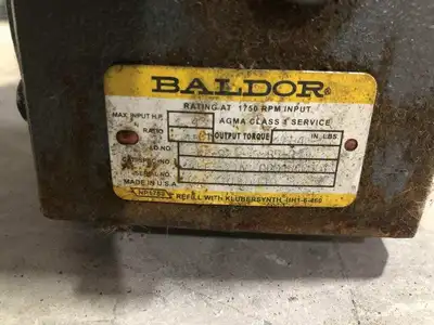 Baldor LE-9 15-B5-G Right Angle Speed Reducer w/ 3/4HP Motor 1740RPM 45:1 3PH