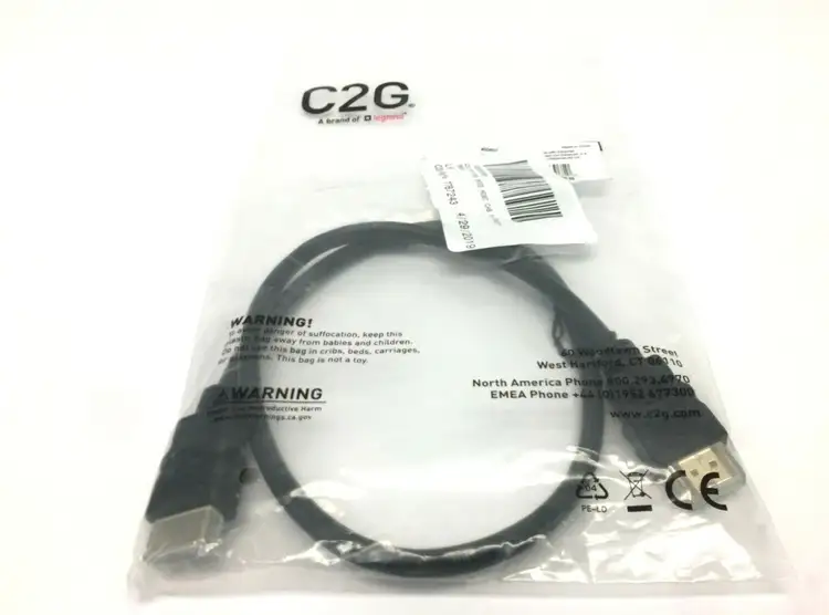 New | in-Stock C2G HIGH SPEED HDMI CABLE WITH ETHERNET 2FT Cable & Wire | Maverick Industrial Sales #1109706