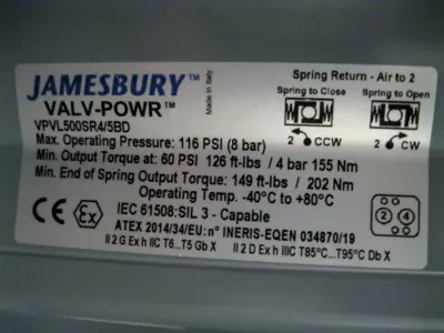 NEW Jamesbury 815L 1122HBXZ