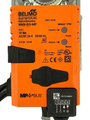 Belimo NMV-D3-MP Volumetric flow controller VAV-Compact, 90 in-lb 10 Nm, MP-Bus [New]
