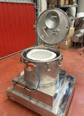 RINA 100F-600 sanitary ATEX perforate basket centrifuge, 316SS.