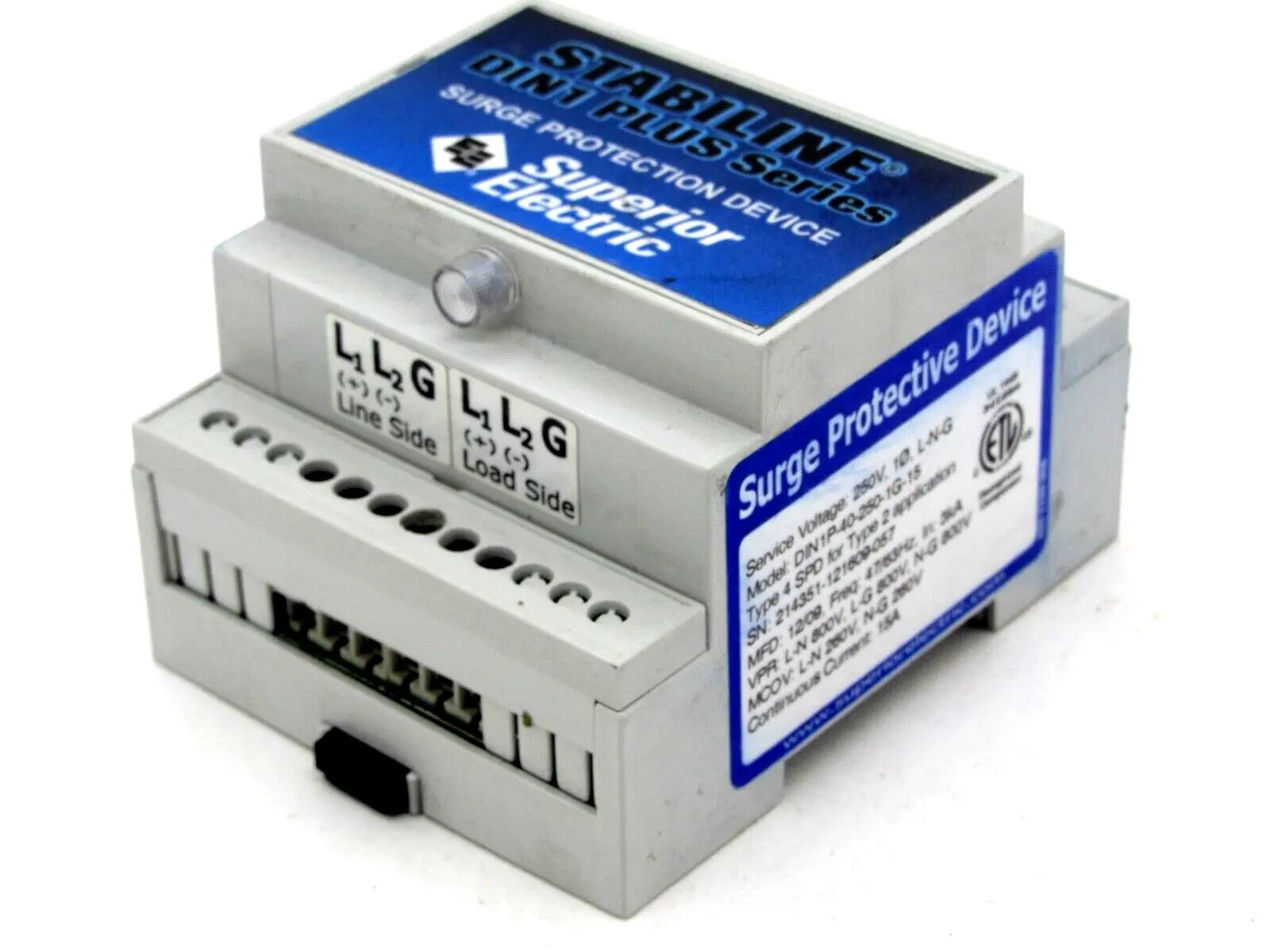 NEW SUPERIOR ELECTRIC DIN1P-40-250-1G-15 SURGE PROTECTOR DIN1P402501G15