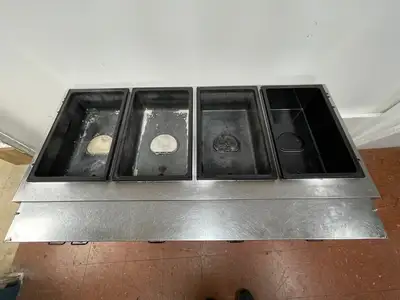 Used Vollrath Used 61" Vollrath 38104 ServeWell Electric Four Pan Sealed Well Hot Food Table 120V - TH2 Steam Tables (Food) Illinois US | Falcon Restaurant Supply #1374828