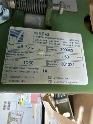 NEW Wittur EB 75 L