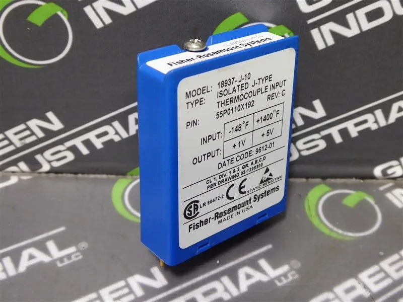 Fisher Rosemount 18937-J-10 Thermocouple Input Relay 55P0110X192 Rev. C Used