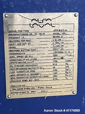 USED ALFA LAVAL AFPX 810XGD-74