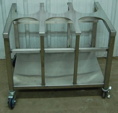 142-0898 Stainless 6 Bowl Donut Icing Glazing Cart 33.5" x 25.5"