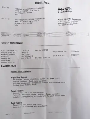 REFURBISHED REXROTH R911279427 SERVO DRIVE DKC02.3-040-7-FW