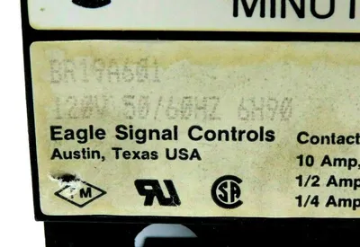 USED EAGLE SIGNAL CONTROLS BR19A601 120V 50/60HZ ELECTRIC RESET TIMER