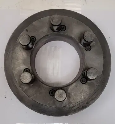 D1-6 LATHE CHUCK BACK PLATE, 6 PINS, 8.5" DIAMETER, 4" THROUGH HOLE ID