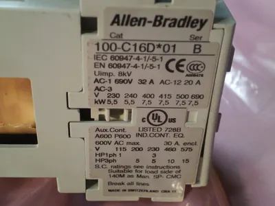 USED ALLEN BRADLEY 100-C16D-01B WITH 100-F