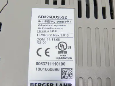 Berger Lahr SD326DU25S2 Stepper Motor AC Drive 230V 1Ph REV 1.013