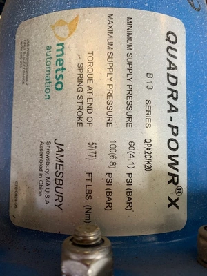 Neles Jamesbury 4"-150  V-Ball Valve with Pneumatic Actuator , Unused
