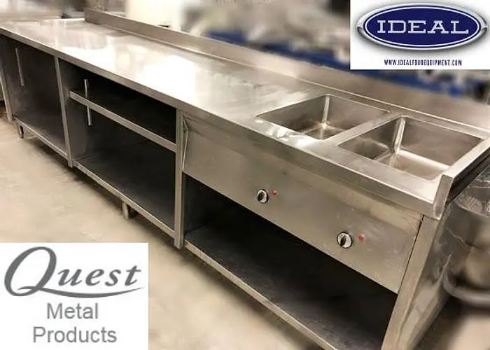 Quest 127"work table with 2 warmers