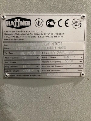 New | in-Stock 2021 HAFFNER Mac440-30 Vertical Machining Centers Michigan US | iGAM Industrial Marketplace #1496975