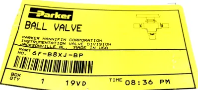 NEW PARKER 6F-B8XJ-BP BALL VALVE 6FB8XJBP
