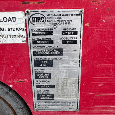 Used 2018 MEC 1330SE Scissor Lifters Florida US | Stack Equipment #1271293