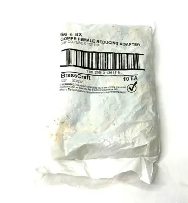 NEW BRASSCRAFT COMPRESSION FEMALE REDUCING ADAPTER 3/8" X 1/2"