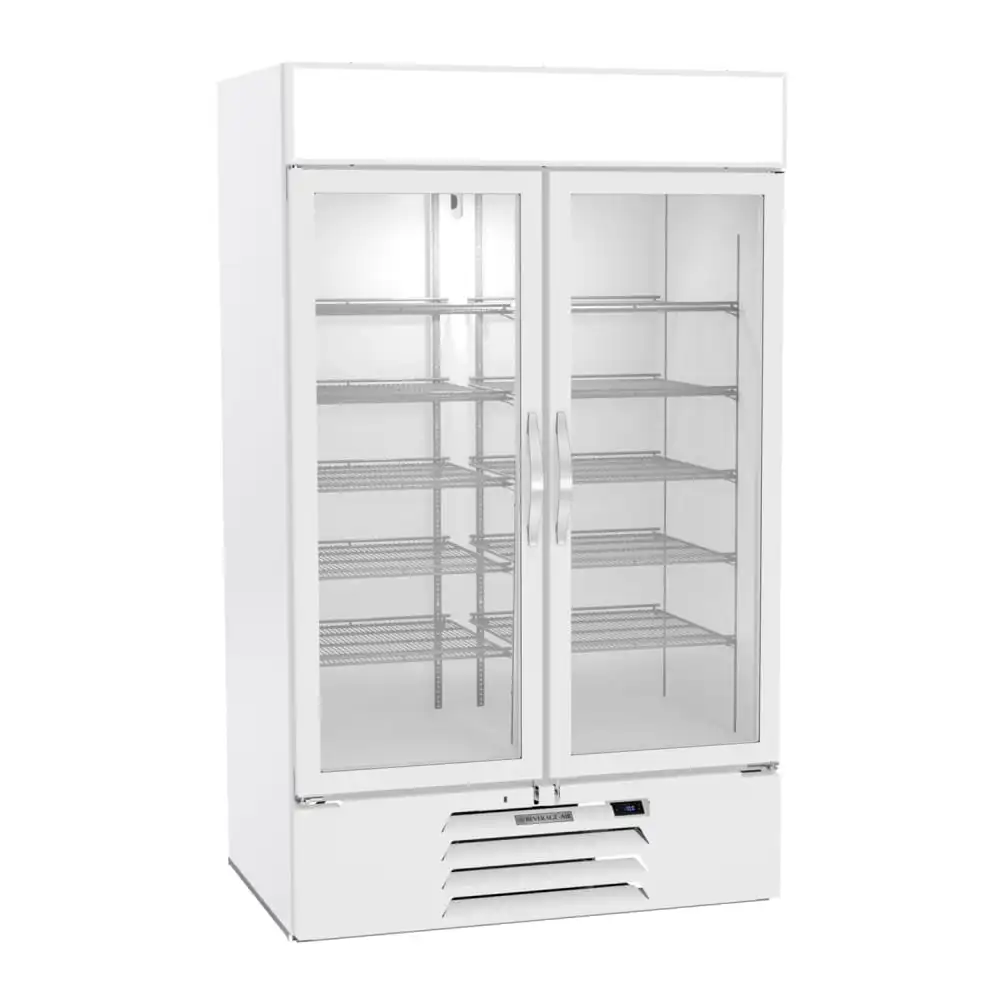 Beverage-Air MMF44HC-1-W-IQ 47" Two Section Display Freezer W/ Swing Doors - Bottom Mount Compressor, White, 115v