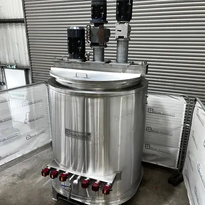 2,500L Stainless Steel Electrically Heated & Jacketed Mixing Tank