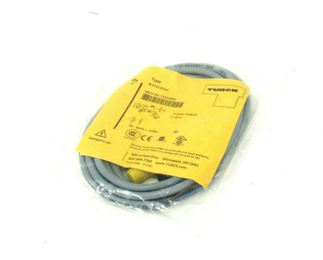 NEW TURCK BI2-S12-RZ31X INDUCTIVE SENSOR T1312000 BI2S12RZ31X