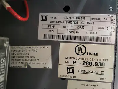 USED SQUARE D MODEL 6