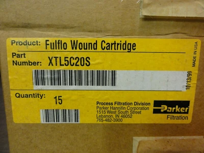 Case of 15 Parker XTL5C20S Fulflo Wound Cartridges *NEW UNOPENED*