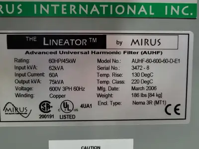 USED MIRUS AUHF-60-600-60-D-E1