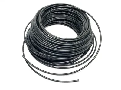 USED SMC BLACK NYLON PNEUMATIC TUBING 6MM I.D. 8MM O.D. CUT TO 200'
