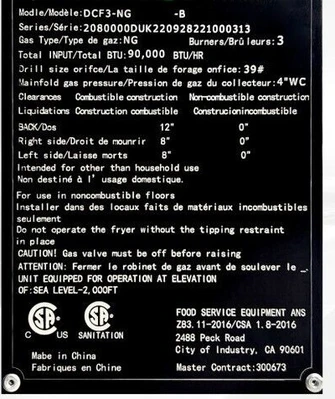 171-0155 40 lbs. Gas Fryer