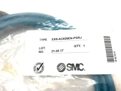 USED SMC SERIAL COMMUNICATION CABLE M12 4-PIN MALE TO RJ45 2M