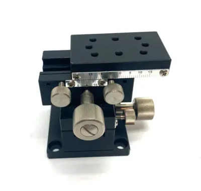 USED MISUMI DOVETAIL RACK & PINION MANUAL XY AXIS STAGE, LOW-PROFILE 30MM