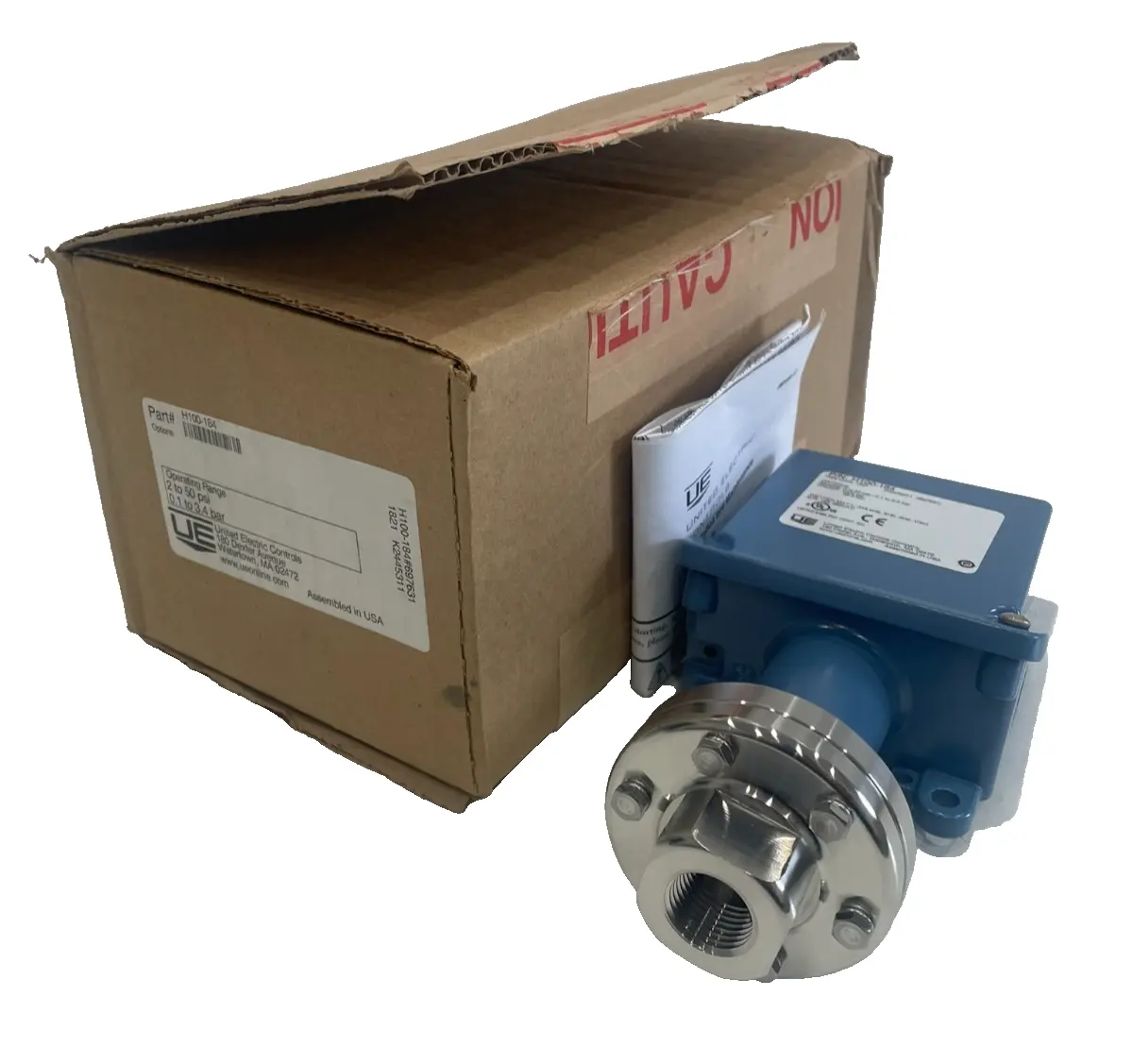 NEW UNITED ELECTRIC H100-184 PRESSURE SWITCH 2-50PSI H100184