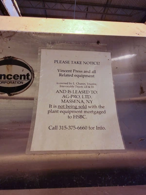 Used 2002 VINCENT YZY X95B Screw De Watering Presses New York US | Solutions 4 Manufacturing #1406939