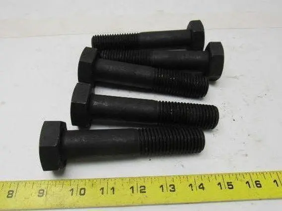 1"-8 x 5" Grade B7 Black Oxide Finish Heavy Hex Cap Screw Bolt lot of 5