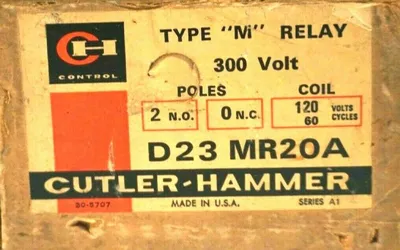 NEW CUTLER HAMMER D23MR20A RELAY TYPE M