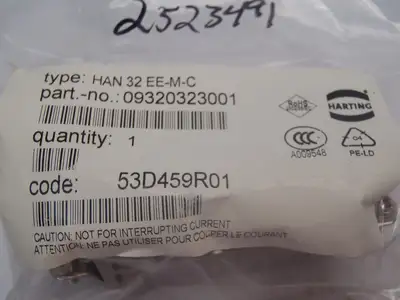 New | in-Stock HARTING HEAVY DUTY CONNECTOR INSERT 16A 500V 6KV 3 HAN 32 Connector Accessories | Maverick Industrial Sales #1101433