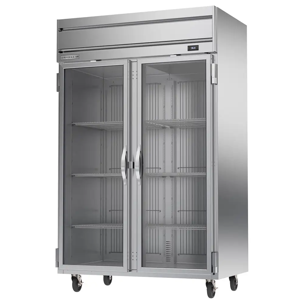 Beverage-Air HRPS2HC-1G 52" Two Section Reach In Refrigerator, (2) Left/right Hinge Glass Doors, 115v