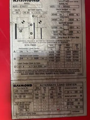 Used RAYMOND 425C35TT 3-Wheel Stand up Electric Counterbalance Forklifts Illinois US | Somerset Equipment Sales #1546191