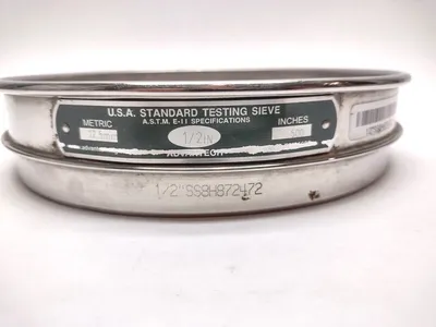 1/2"SS8H955400 | Advantech  1/2" Stainless Steel 8" ASTM E11 Test Sieve HALF Height - Used